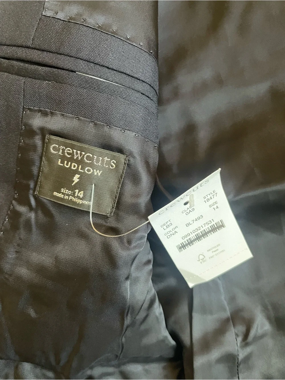 J. CREW CREWCUTS Boys' Ludlow suit jacket in Italian wool NWT Size 14 $298 18477